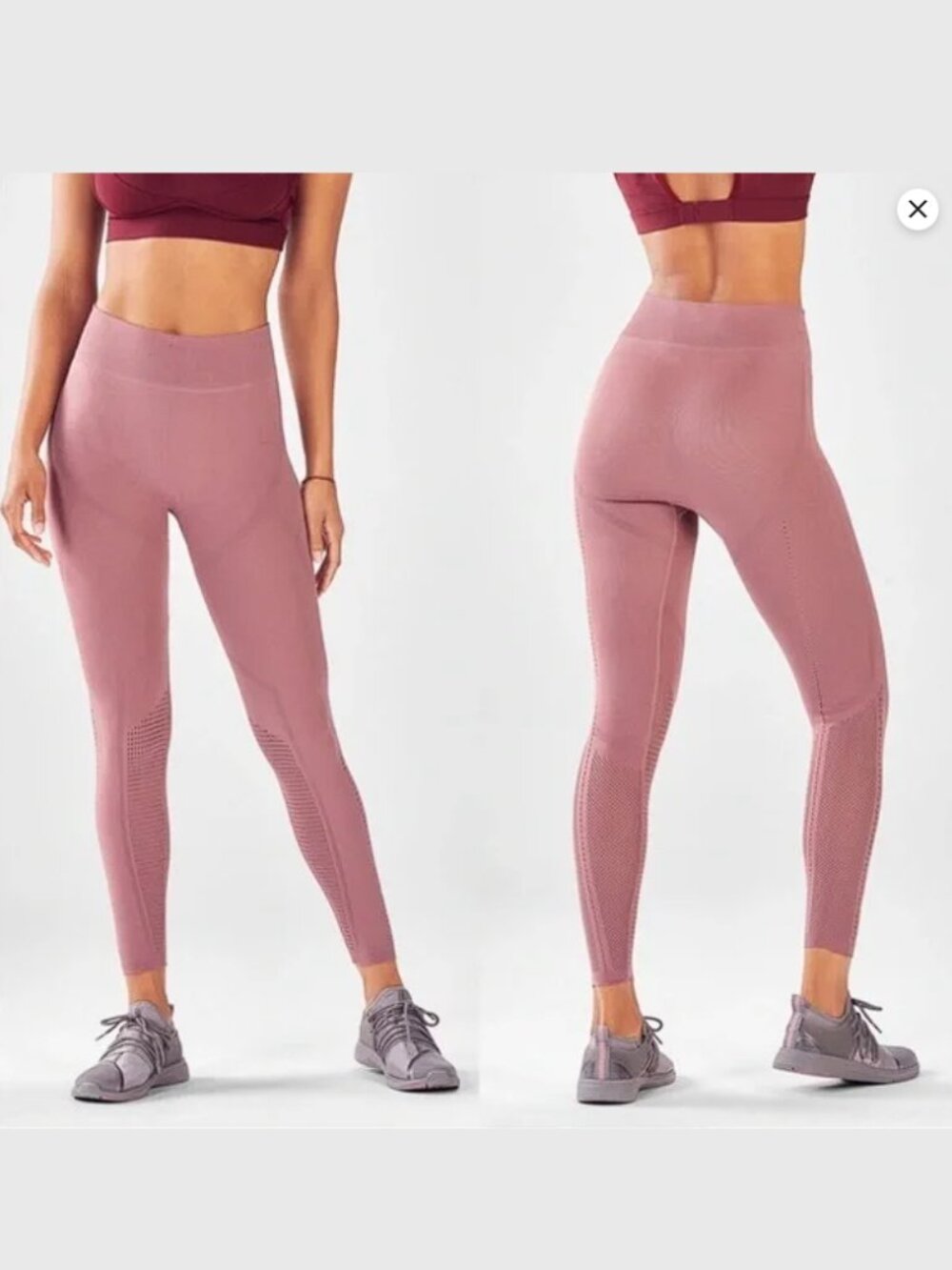 Fabletics SculptKnit High-Waisted Legging Mesh Dusty Rose (M) NWT!
